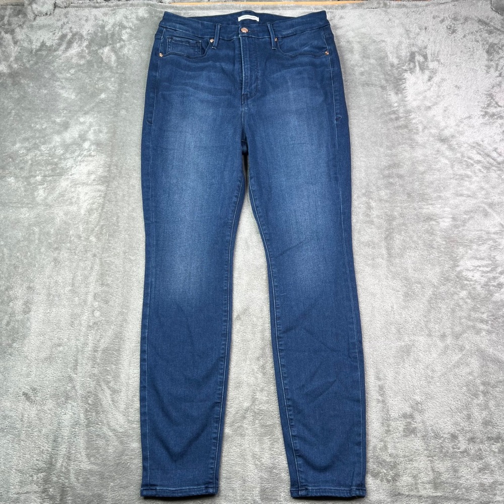 Good American Good Legs Skinny Jeans Womens 10 Blue Dark Wash Stretch High Rise - Picture 2 of 13